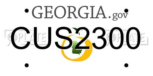 CUS2300 Georgia License Plate