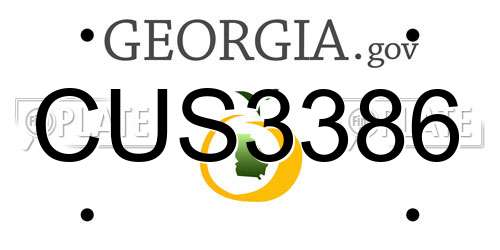 CUS3386 Georgia License Plate
