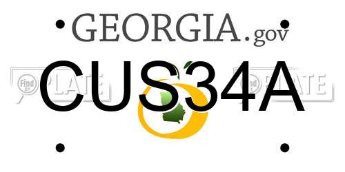 CUS34A Georgia License Plate
