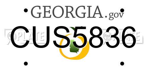CUS5836 Georgia License Plate