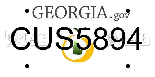CUS5894 Georgia License Plate