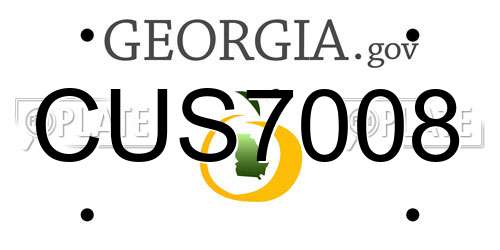 CUS7008 Georgia License Plate