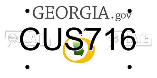 CUS716 Georgia License Plate