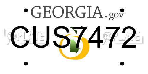CUS7472 Georgia License Plate
