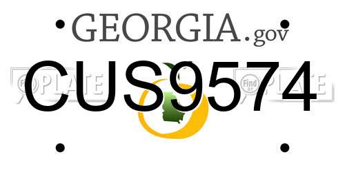 CUS9574 Georgia License Plate
