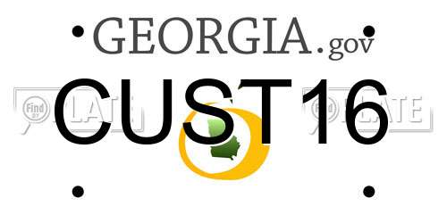 CUST16 Georgia License Plate