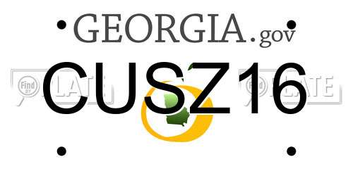 CUSZ16 Georgia License Plate