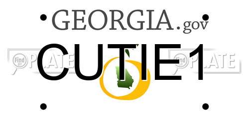 CUTIE1 Georgia License Plate