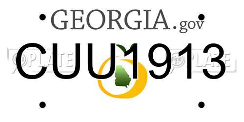 CUU1913 Georgia License Plate