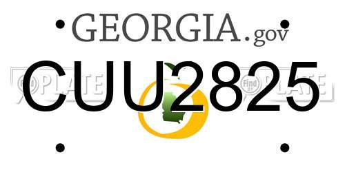 CUU2825 Georgia License Plate