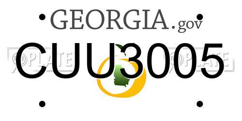 CUU3005 Georgia License Plate