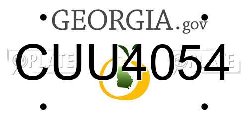 CUU4054 Georgia License Plate