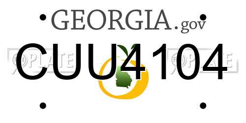 CUU4104 Georgia License Plate
