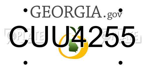 CUU4255 Georgia License Plate