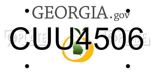 CUU4506 Georgia License Plate