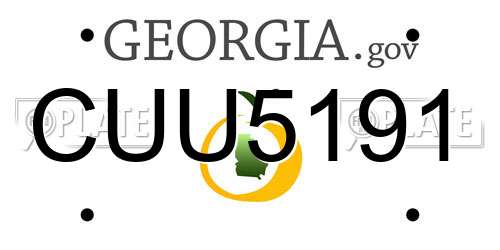 CUU5191 Georgia License Plate