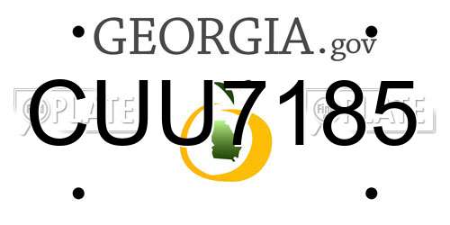 CUU7185 Georgia License Plate