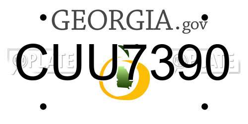 CUU7390 Georgia License Plate
