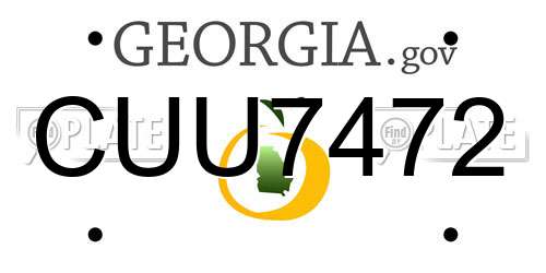 CUU7472 Georgia License Plate