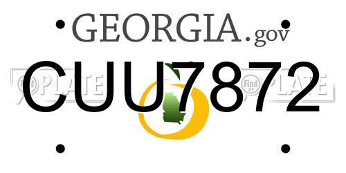 CUU7872 Georgia License Plate
