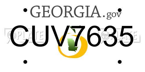 CUV7635 Georgia License Plate