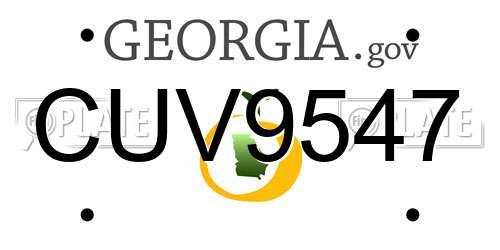 CUV9547 Georgia License Plate