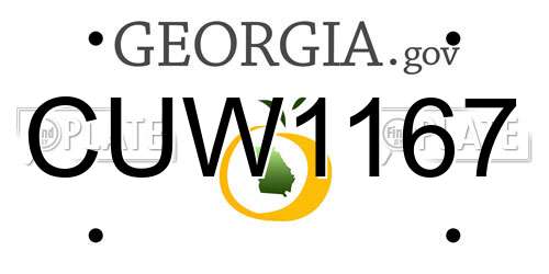 CUW1167 Georgia License Plate