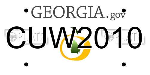 CUW2010 Georgia License Plate