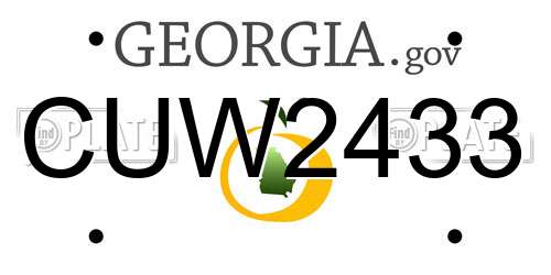 CUW2433 Georgia License Plate