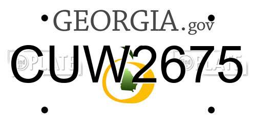 CUW2675 Georgia License Plate