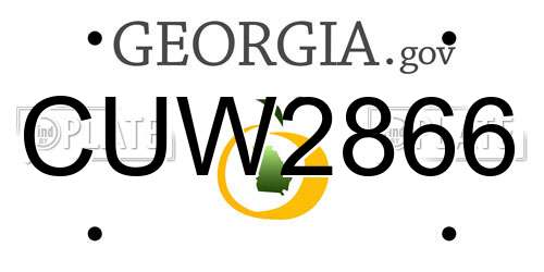 CUW2866 Georgia License Plate
