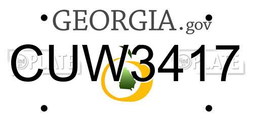 CUW3417 Georgia License Plate
