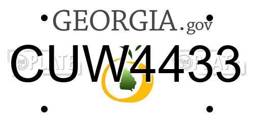 CUW4433 Georgia License Plate