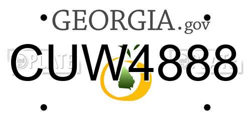 CUW4888 Georgia License Plate