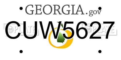 CUW5627 Georgia License Plate