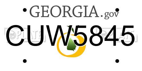 CUW5845 Georgia License Plate