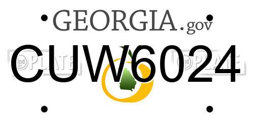 CUW6024 Georgia License Plate