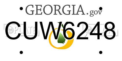 CUW6248 Georgia License Plate