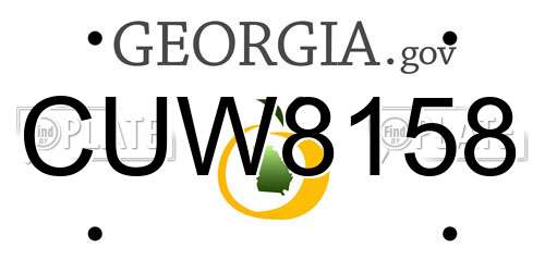 CUW8158 Georgia License Plate