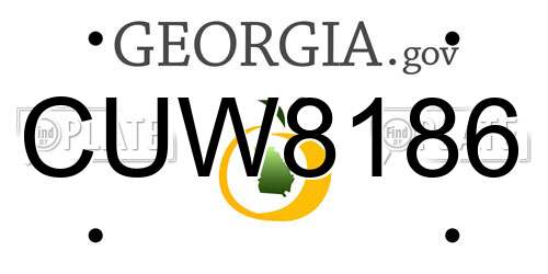 CUW8186 Georgia License Plate