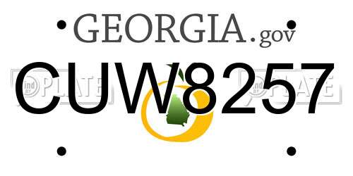 CUW8257 Georgia License Plate