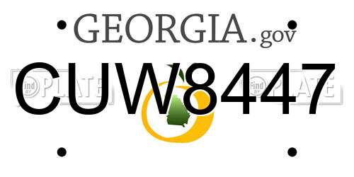 CUW8447 Georgia License Plate