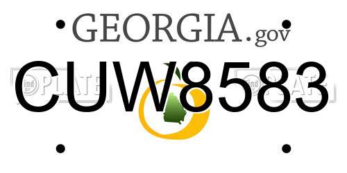 CUW8583 Georgia License Plate