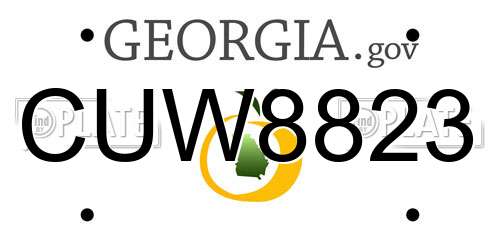 CUW8823 Georgia License Plate