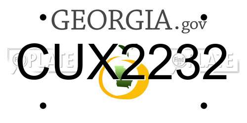 CUX2232 Georgia License Plate