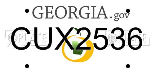 CUX2536 Georgia License Plate