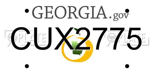 CUX2775 Georgia License Plate