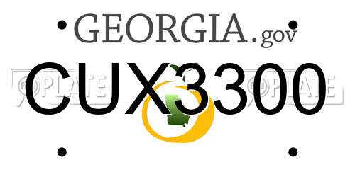 CUX3300 Georgia License Plate