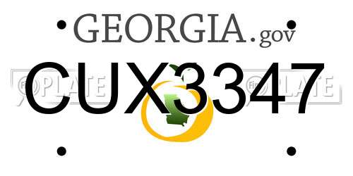 CUX3347 Georgia License Plate