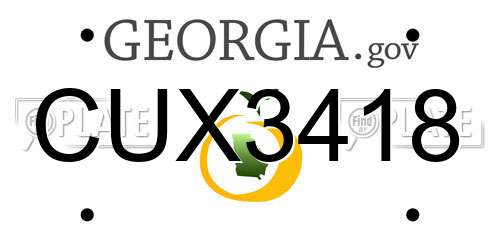 CUX3418 Georgia License Plate